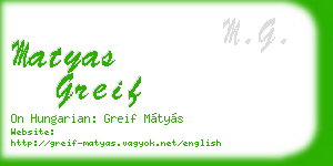 matyas greif business card